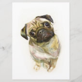 Pug Face Art Print | Cute Pug Dog Menu (Voorkant)