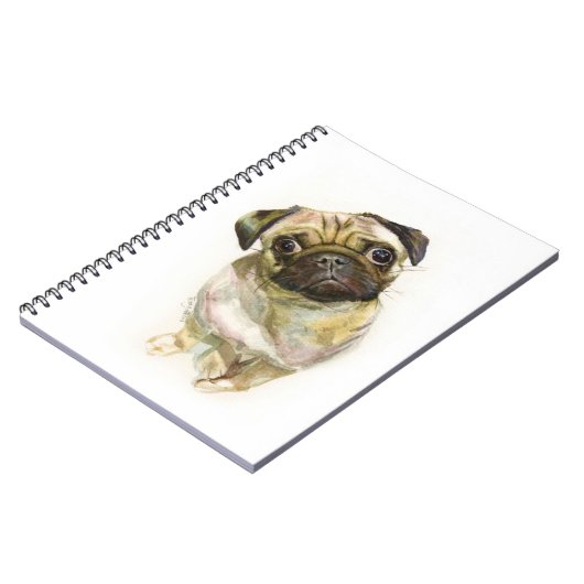 Pug Face Art Print | Cute Pug Dog Notitieboek (Linkerzijde)