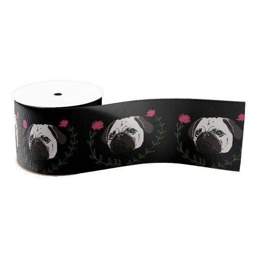 Pug Face, Dog Art Grosgrain Lint (Spoel)