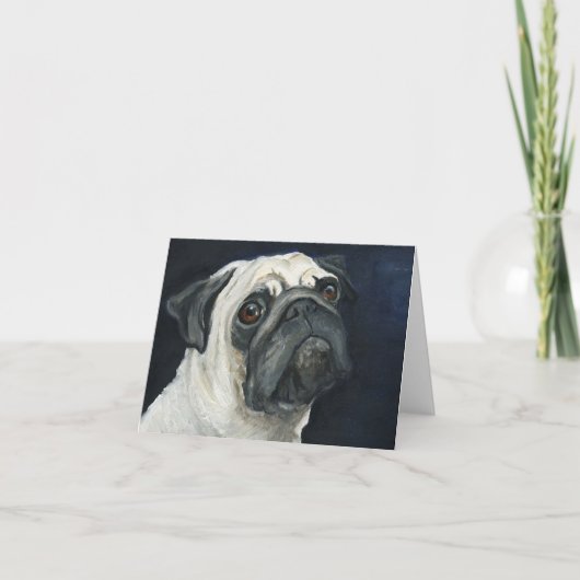 Pug Face Dog Art Note Kaart (Voorkant)
