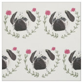 Pug Face, Dog Art Stof (Swatch)