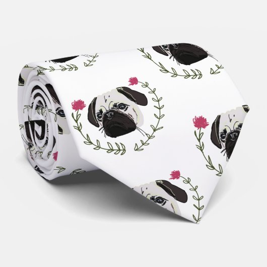 Pug Face, Dog Art Stropdas (Opgerold)