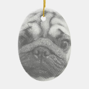 Pug Face Keramisch Ornament