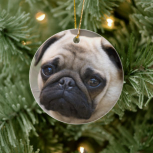 Pug Face Keramisch Ornament