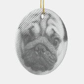 Pug Face Keramisch Ornament (Rechts)