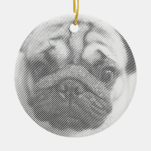 Pug Face Keramisch Ornament