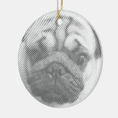 Pug Face Keramisch Ornament (Links)