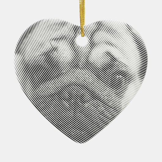 Pug Face Keramisch Ornament (Voorkant)