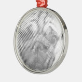 Pug Face Metalen Ornament (Links)