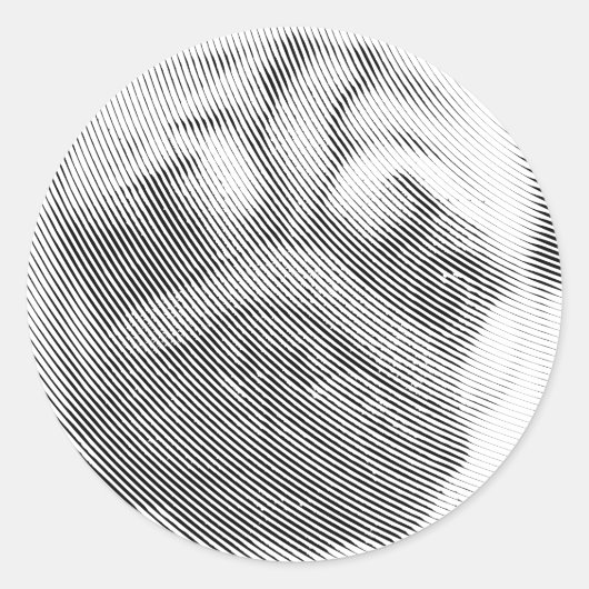 Pug Face Ronde Sticker (Voorkant)