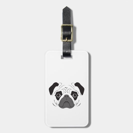 Pug Face Silhouette Bagagelabel (Voorkant verticaal)