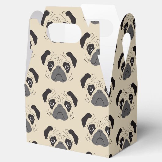 Pug Face Silhouette Bedankdoosjes (Geopend)