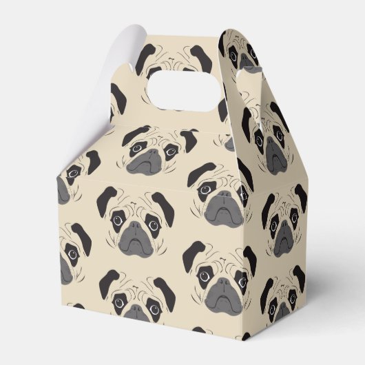 Pug Face Silhouette Bedankdoosjes (Voorkant Zijde)