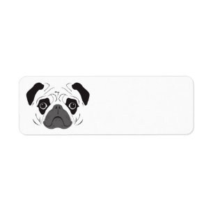 Pug Face Silhouette Etiket