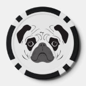 Pug Face Silhouette Poker Chips (Achterkant)