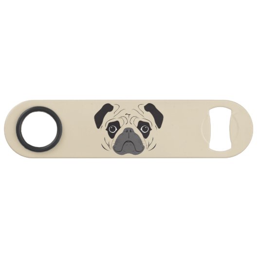 Pug Face Silhouette Speed Flessenopener (Voorkant (Horizontaal))
