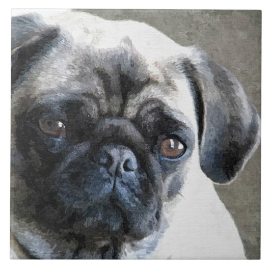 Pug Face Tegeltje (Voorkant)