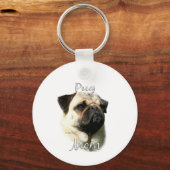 Pug (fawn) Mam 2 Sleutelhanger (Achterkant)