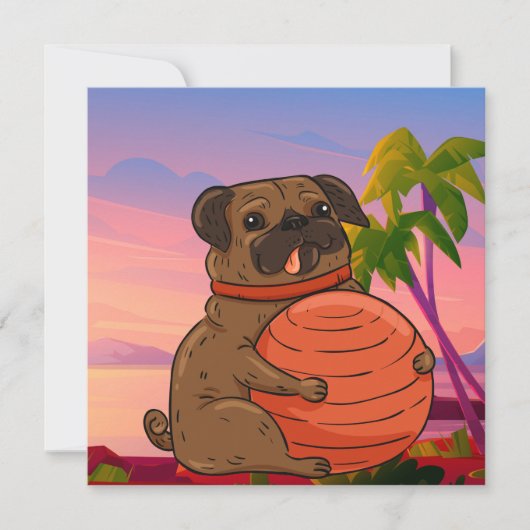 Pug Feestdagenkaart (Voorkant)