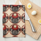 Pug Firefighter Theedoek (Quarter Fold)