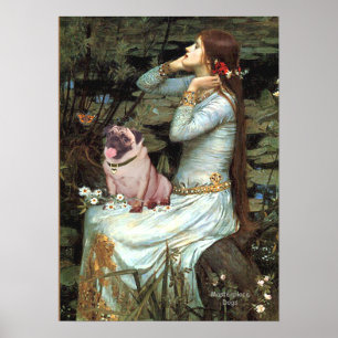 Pug (flauwte 2) - Ophelia Seated Poster