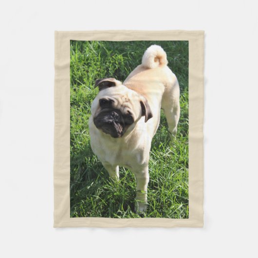 Pug fleece deken (Voorkant)