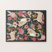 Pug Florals Legpuzzel (Horizontaal)