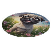Pug Flowers Snijplank (Hoek)