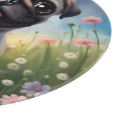 Pug Flowers Snijplank (Hoek)