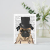 Pug, Formele hond en Pet Briefkaart (Staand voorkant)