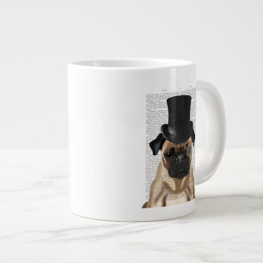 Pug, Formele hond en Pet Extra Grote Beker (Voorkant rechts)