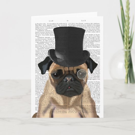 Pug, Formele hond en Pet Kaart (Voorkant)