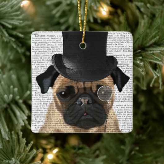 Pug, Formele hond en Pet Keramisch Ornament (Boom)