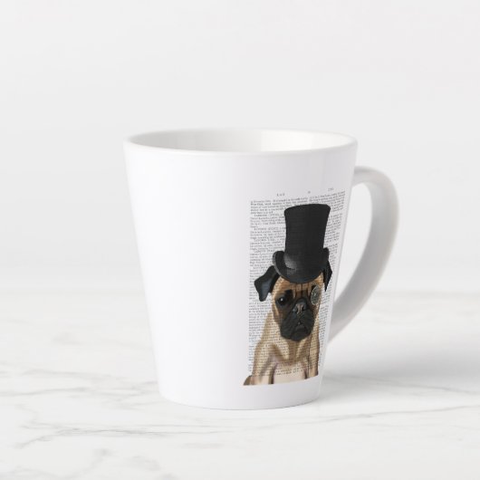 Pug, Formele hond en Pet Latte Mok (Rechterhoek)