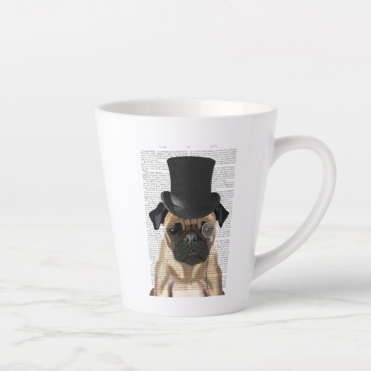 Pug, Formele hond en Pet Latte Mok (Rechts)