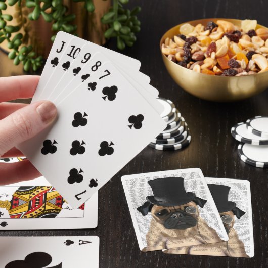 Pug, Formele hond en Pet Pokerkaarten (Insitu)