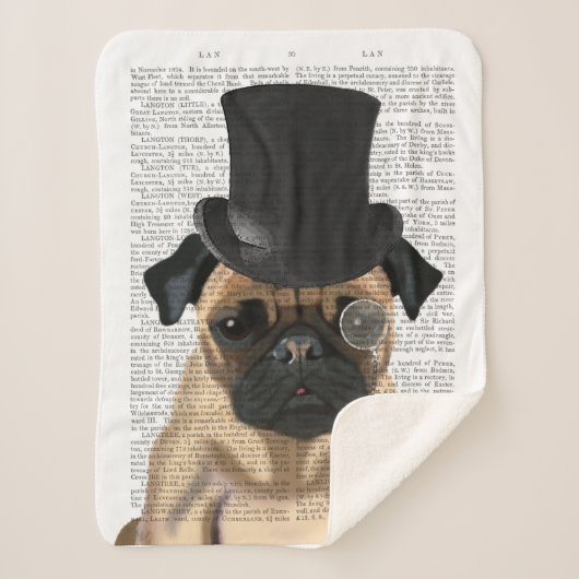Pug, Formele hond en Pet Sherpa Deken (Voorkant)