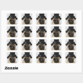 Pug, Formele hond en Pet Vierkante Sticker (Vel)