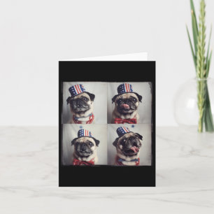 Pug Fotomachine Stijl, Onafhankelijkheidsdag Kaart
