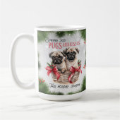 Pug Funny Christmas Dog Coffee Mok (Links)