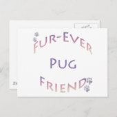 Pug Furever Vriend Briefkaart (Voorkant / Achterkant)