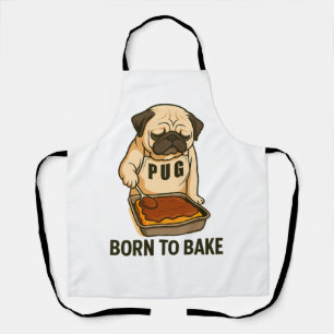 Pug Geboren om Grappige Hondenliefhebber te Bakken Schort