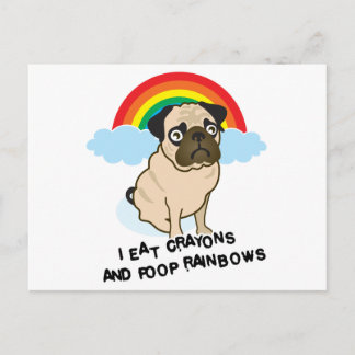 Pug geeft toe dat ze regenbogen poopen! Kaart