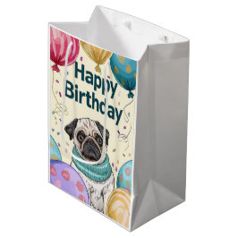Pug Gefeliciteerd met je verjaardag Medium Cadeauzakje