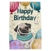 Pug Gefeliciteerd met je verjaardag Medium Cadeauzakje (Achterkant)