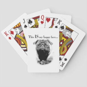 Pug Gelukkig Gezicht Pokerkaarten