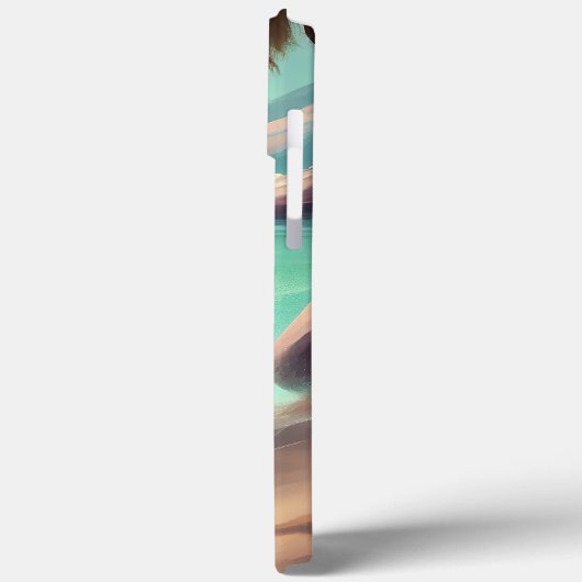 Pug geniet van strandschilderkunst Case-Mate iPhone case (Achterkant / Links)