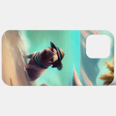 Pug geniet van strandschilderkunst Case-Mate iPhone case (Achterkant (horizontaal))