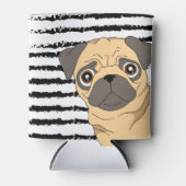 Pug gestript ontwerp blikjeskoeler (Voorkant)