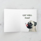 Pug Get Well Card Kaart (Binnen)